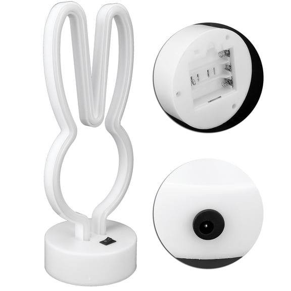 Household Organizer Neon Shape LED Neon Light Bedside Table Decor Neon Lamp with Base USB/Battery Powered