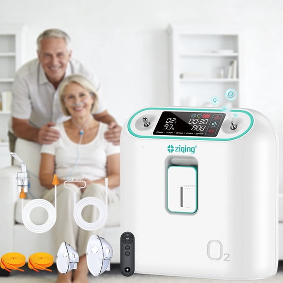 Household Oxygen Tube Machine,1-8 L/min Adjustable Flow Rate, One-Touch Operation