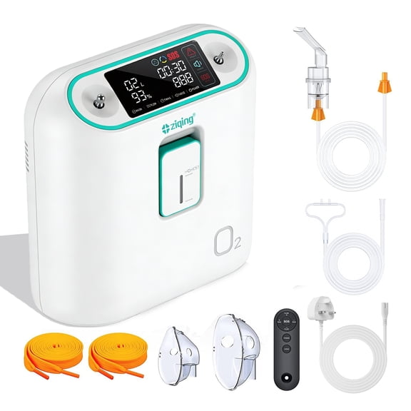 Household Oxygen Tube Machine,2-9 L/min Adjustable Flow Rate, One-Touch Operation