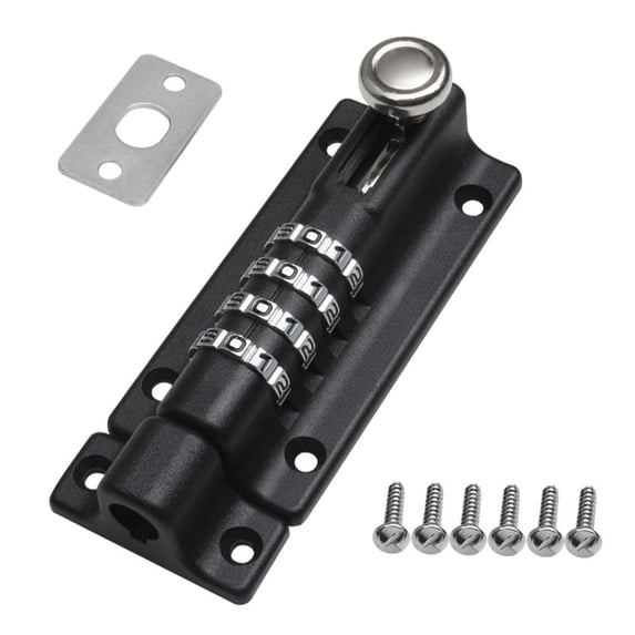 Household Password Zinc Alloy Anti Door Buckle Combination Bolt and garden Outdoor - Matte Black