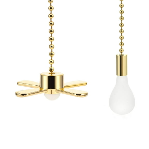 Household Pendant, Ongmies 12 Inch Ceiling Fan Pull Chain with Decorative Bulb and Cord Ceiling Fan Extension Chain Fan Pull Chain Kit for Ceiling Lamp, Hangs, 1 X Light Chain, 1 X Ceiling Fan Chain