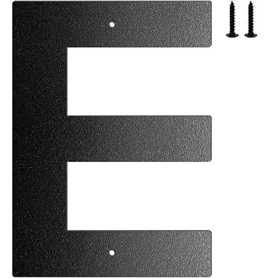 Household Pendant, Ongmies 6 Inch Metal House Number Metal Letters House Address Number House Numbers for Outside Mailbox Numbers for Outside Black Modern Metal Numbers and Letters, E