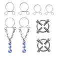thumbnail image 1 of Household Pendant, Ongmies Fashion Water Drop Screw Non Pierced Nipple Ring Set Nipple Ring Body Jewelry(Blue), Blue, 1 of 8