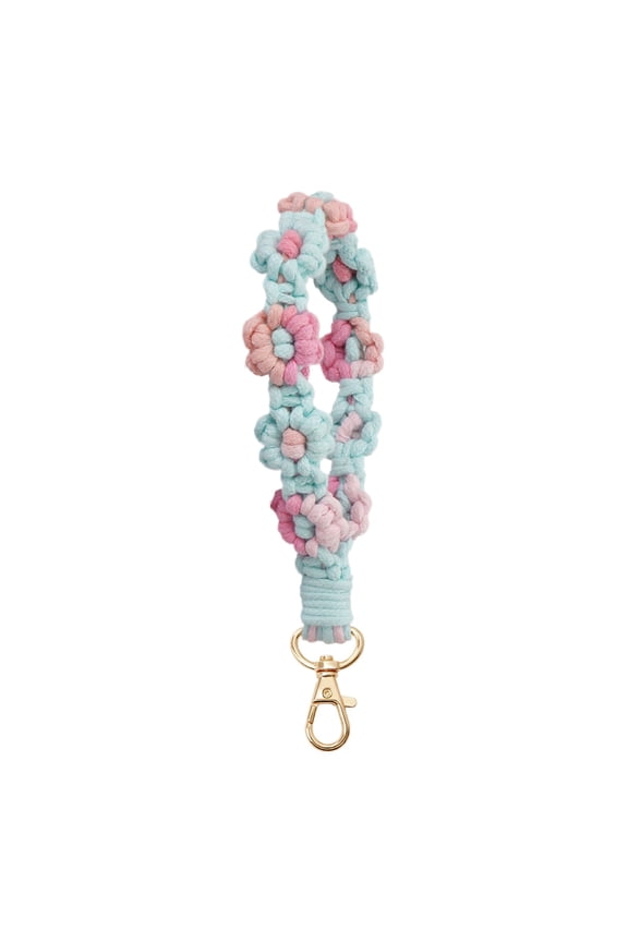 Household Pendant, Ongmies New Wind Hand Woven High Grade Small Daisy Wrist Strap Key Chain Pendant, Hangs, 1× Lanyard