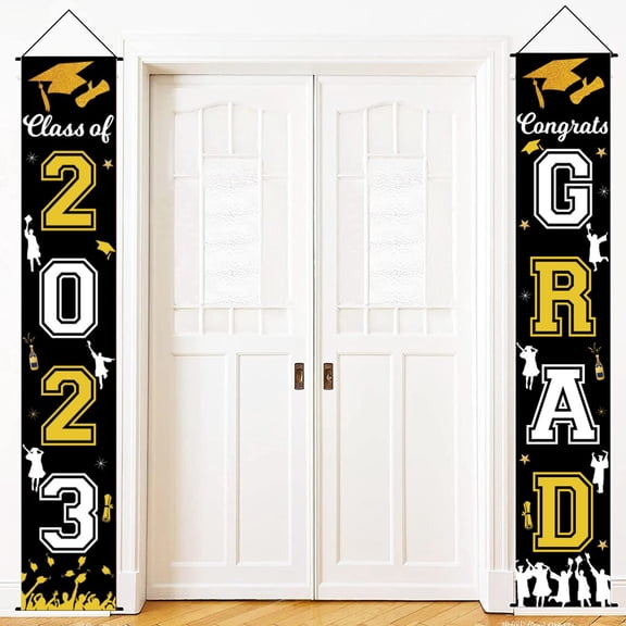 Household Pendant Promotion Sale! 2023 Graduation Banners Hanging Flags Porch Sign Class of 2023 & Congrats Grad Banner 2023 Graduation Decorations Party Supplies for Indoor/Outdoor Home Door Decor