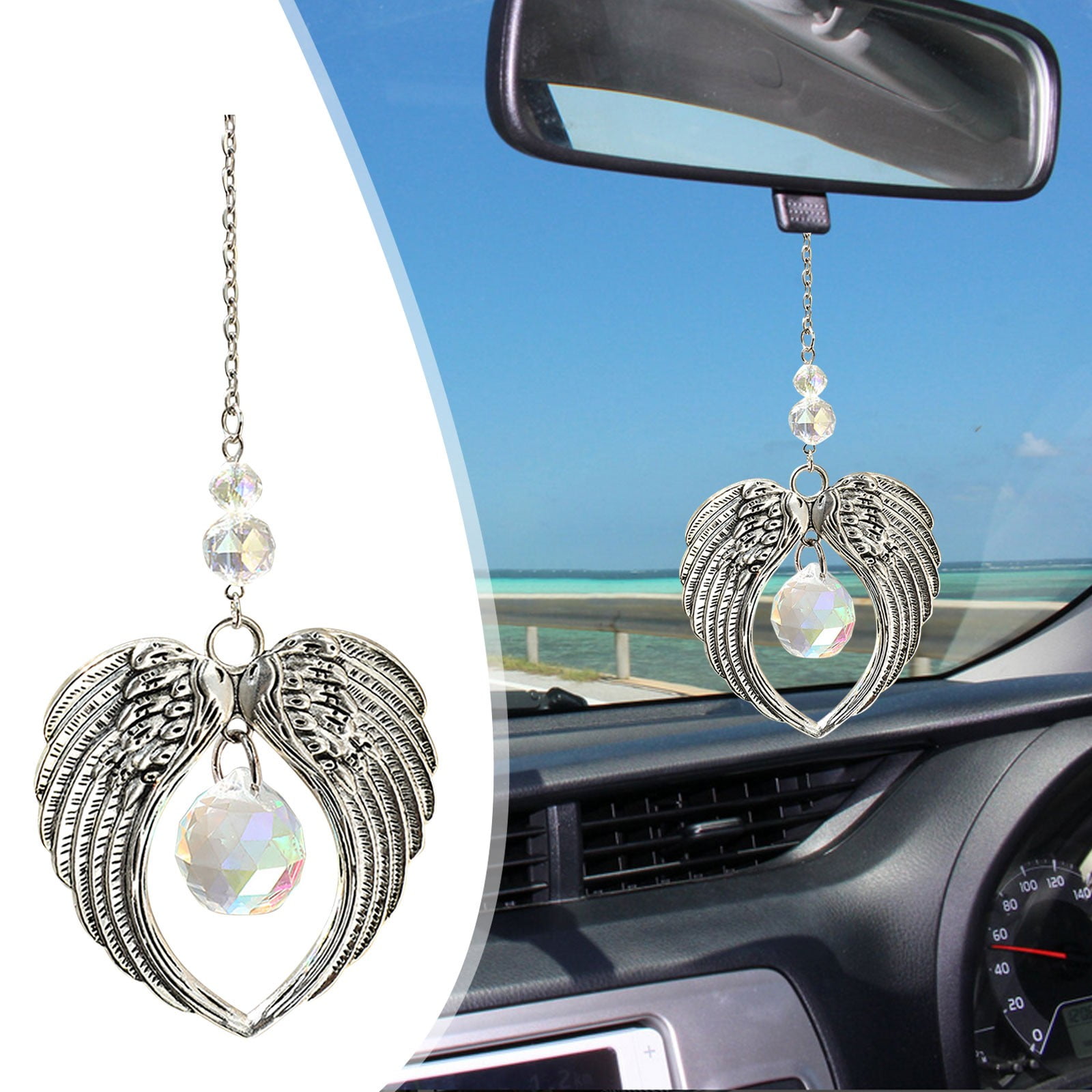 Crystal Be Angel Rear View Mirror Clearance! Crystal Guardian