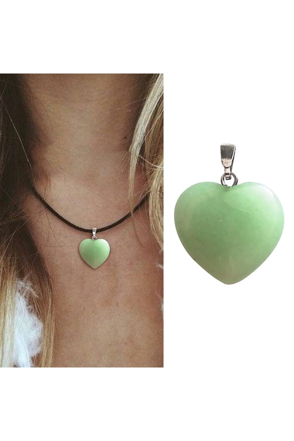 Household Pendant Promotion Sale! Nomeni Heart Pendant Crystal Stone Peach Heart Pendant Women's Necklace Natural Rough Stone Love Pendant, Home Decor Clearance Sale