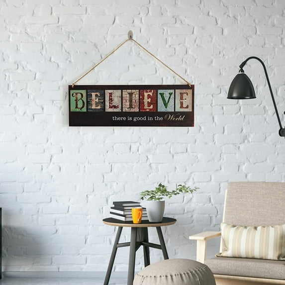 Household Pendant Promotion Sale! Personalized Wood Signs Inspirational Wall Art Sign Home Motivational Wooden Decor Inspirational Positive Wall Plaque with Saying Quotes for Home Office Living