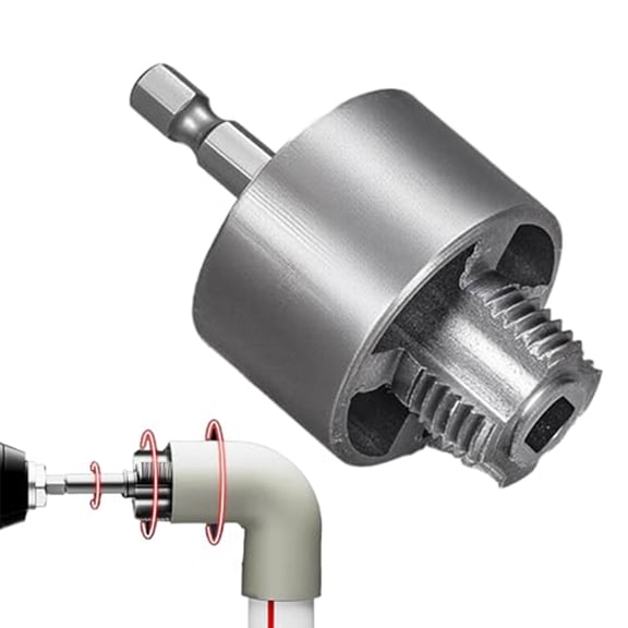 Household Pipe Threader Tool for Water System, Alloy Steel Drill Bit for 24V Power Tools, Inside Outside PVC PPR Tube Tap for Fast Cutting, Plumbing Repair Accessory for Home Installation