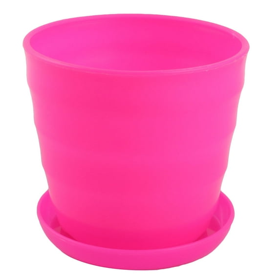 Household Plastic Cylinder Aloes Cactus Plant Grass Flower Vegetable Holder Pot Fuchsia