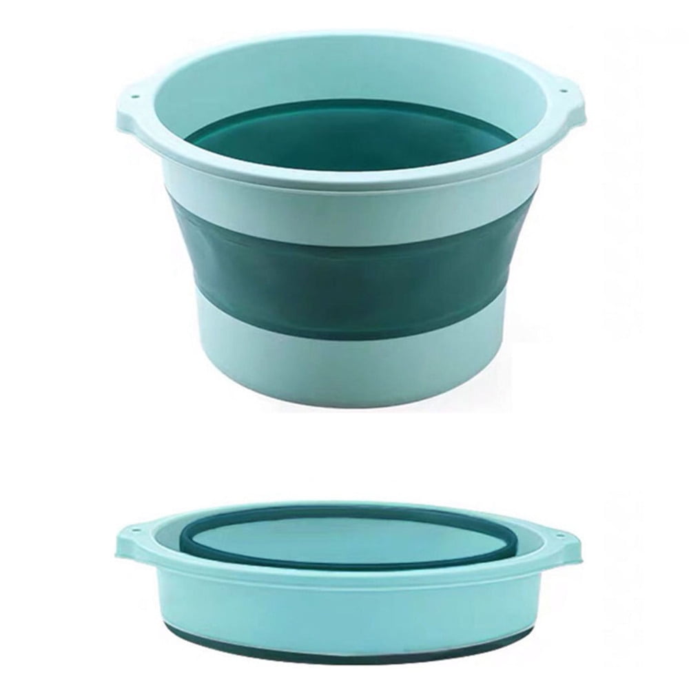 Household Portable Foot Soaking Bucket Foldable Foot Bath Massage Barrel Green