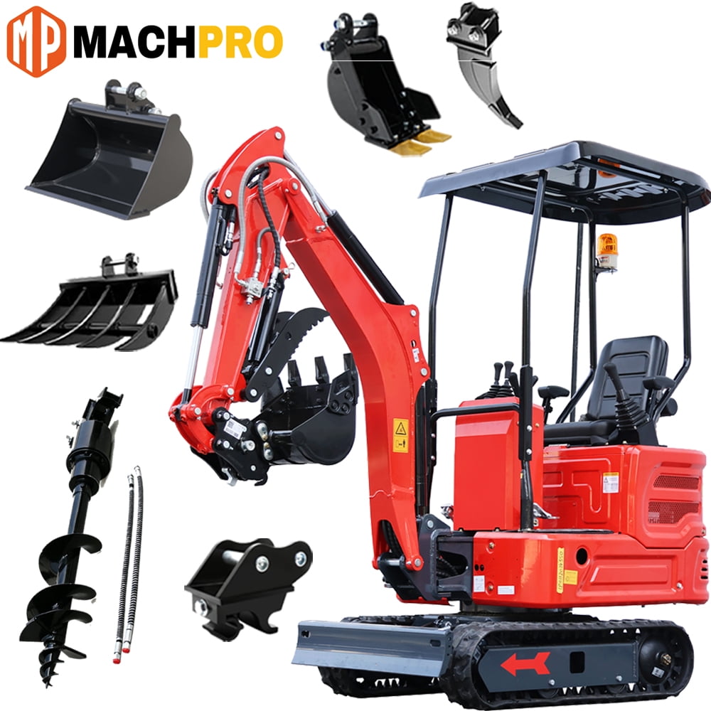 MachP 1.4-Ton Mini Excavator – Kubota Z482 Diesel Engine, 11.4HP, Full Hydraulic Pilot Control, 2800lb US In-Stock for Tight Space Construction, Landscaping, Farming,EPA Certified