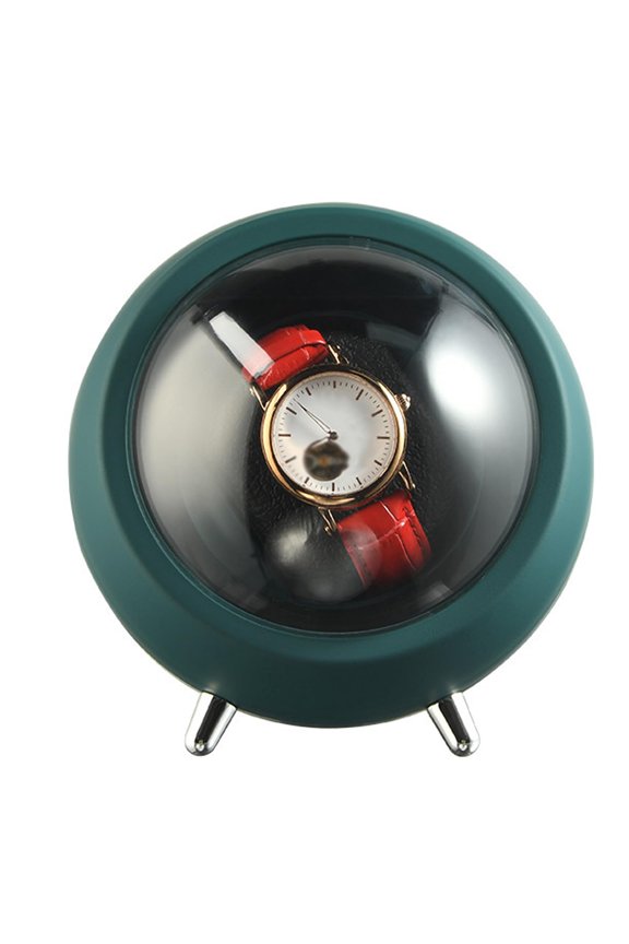 Household Single Watch Turntable Storage Box, Automatic Single Watch Winder With Tripod & Rotating Protective Cover, 2 Modes Adjustment, Compact & Portable, For Lady And Man Automatic Watch