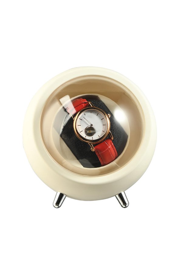 Household Single Watch Turntable Storage Box, Automatic Single Watch Winder With Tripod & Rotating Protective Cover, 2 Modes Adjustment, Compact & Portable, For Lady And Man Automatic Watch