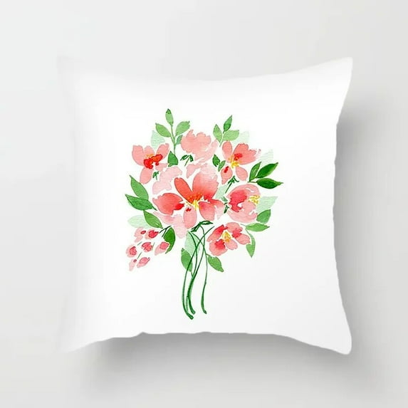 Household Sofa Large Backrest Plant Flowers Small Fresh Decoration Bedside Pillow Cover