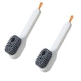 thumbnail image 1 of Household Soft Bristled Liquid Shoe Brush Special for Shoe Washing Long Handle Shoe Brush Clothing Brush Deep Cleaning Tools 2PCS White, 1 of 6