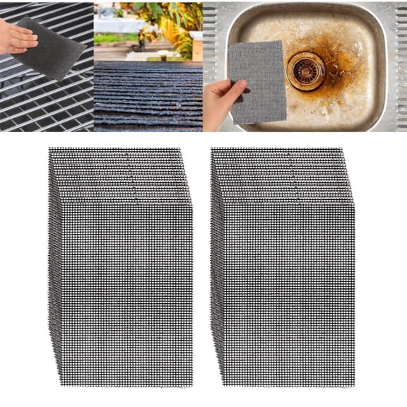 Household Stain Cleaning Screen,Toilet Kitchen Scrubbing Mesh,Flexible Cleaning Mesh for Remove Carbon Rust Scale,11x4.5In,24pack