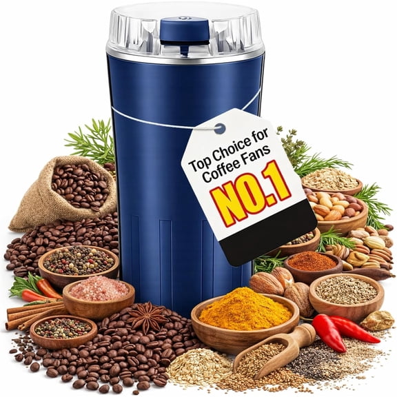 Household Superfine Grinder, Multi-Grain Blending & Powdering Machine, Electric Coffee and Spice Grinder with Stainless Steel Blades, One-Touch Mill for Beans, Herbs, Nuts