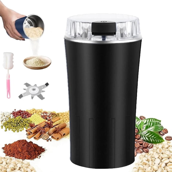 Household Superfine Grinder - Multi-Grain Blending & Powdering Machine, One-Touch Electric Grinderwith Stainless Steel Blade for Coffee Beans, Spices, Nuts, Herbs, and Grains (Black,1Pcs)