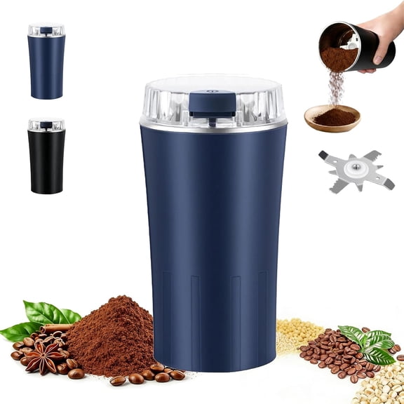 Household Superfine Grinder - Multi-Grain Blending & Powdering Machine:One Touch Grinder Electric, Electric Spice Grinders, Spice Grinders Electrics, for Coffee Beans Spices Seasoning (Blue)