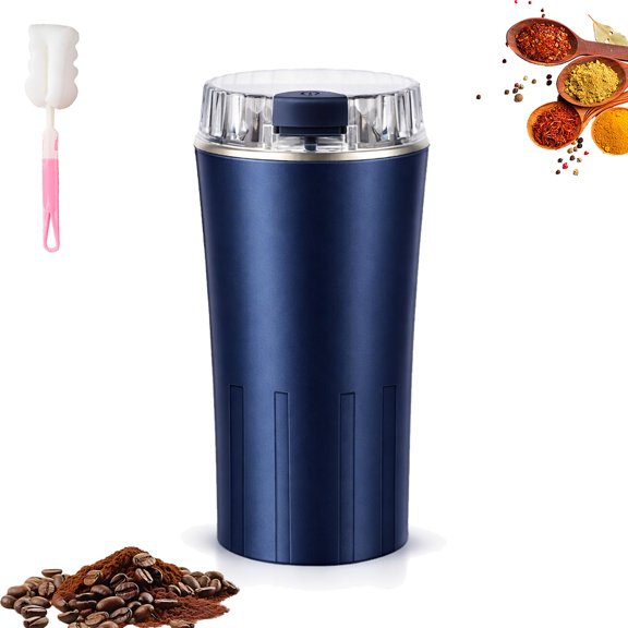 Household Superfine Grinder, Spice Grinder Electric with 304 Stainless Steel Blades, Portable Electric Food Mill for Grains, Coffee, Spices, Herbs