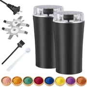 Household SuperfineGrinder - Multi-Grain Blending & Powdering Machine, Stainless Steel Blade One Touch Grinding Design, Electric Spice Grinder for Coffee Beans Herbs Nuts Seeds Pepper Grain Black*2