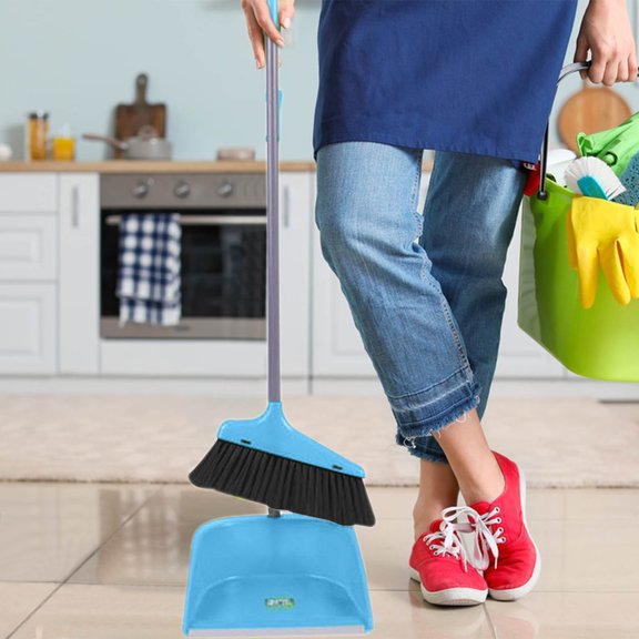 Household Sweeping Set, Plastic Dustpan and Stainless Steel Broom, Soft Bristles for Efficient Floor Cleaning, Comfortable Handle for Easy Use