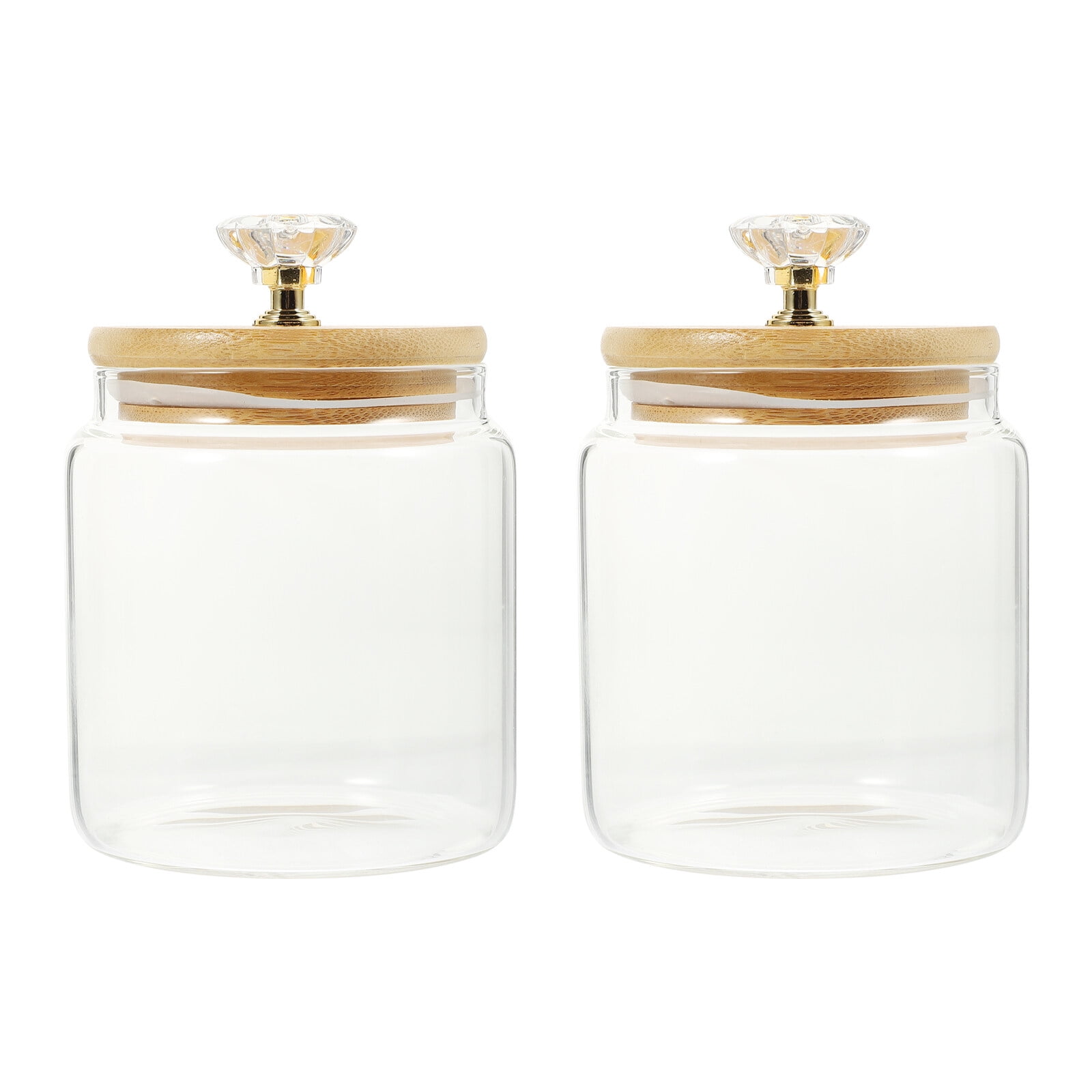 Household Tea Canister Glass Jar Storage Containers with Lids Leaves Kitchen Decoración Teapot