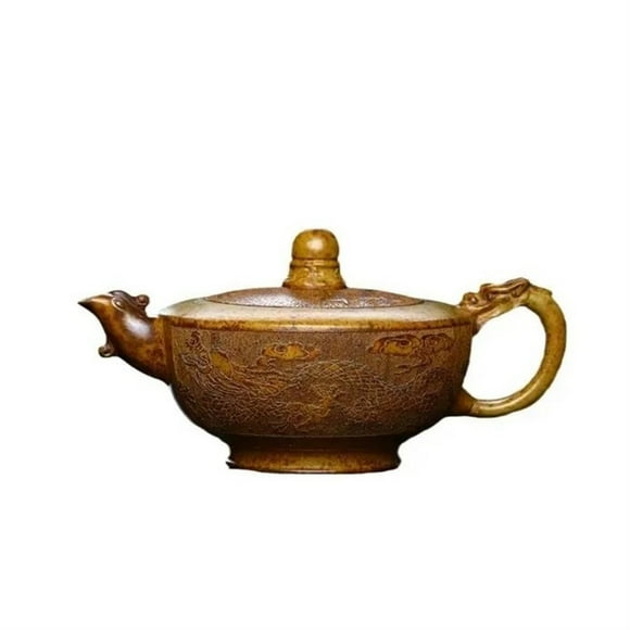 Household Tea Making Tool Chinese Style Retro Pure Handmade Dragon Bone Gold Sand Tea Pot Yixing Purple Sand Pot