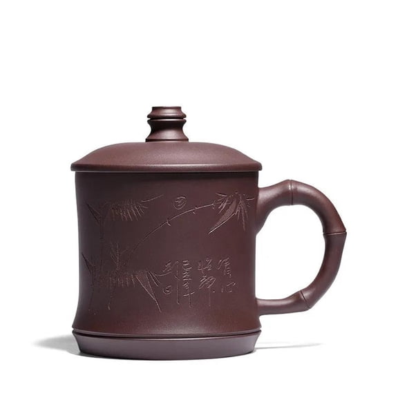 Household Tea Set Drinkware Travel Portable Tea Cups Gifts With Cover 1pc 500ML Yixing Handmade Purple Clay Pu'er Teacup