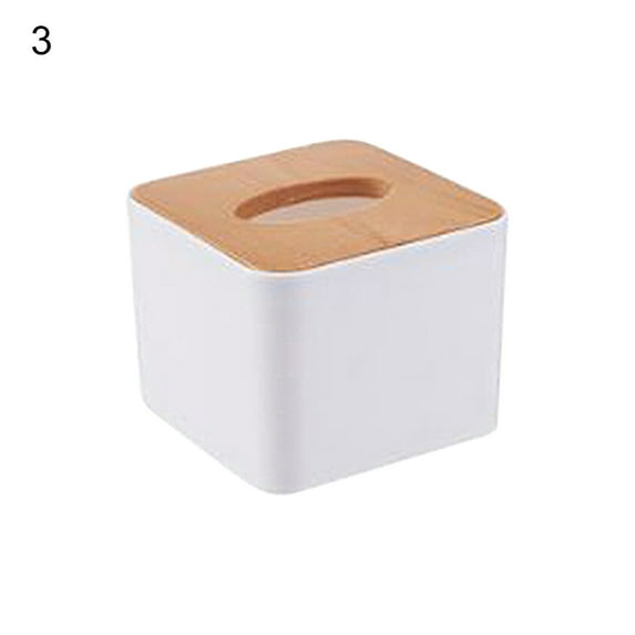 Household Tissue Storage Holder Rectangle/Round/Square Moisture-proof White Desktop Tissue Box for Bathroom