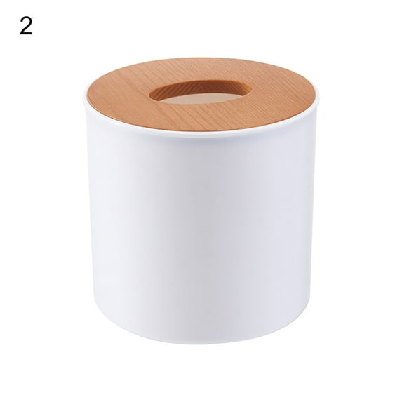 Household Tissue Storage Holder Rectangle/Round/Square Moisture-proof White Desktop Tissue Box for Bathroom