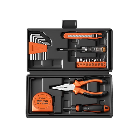 Household Toolbox Set, Wrench Screwdriver Pliers Kit for Daily Home Maintenance
