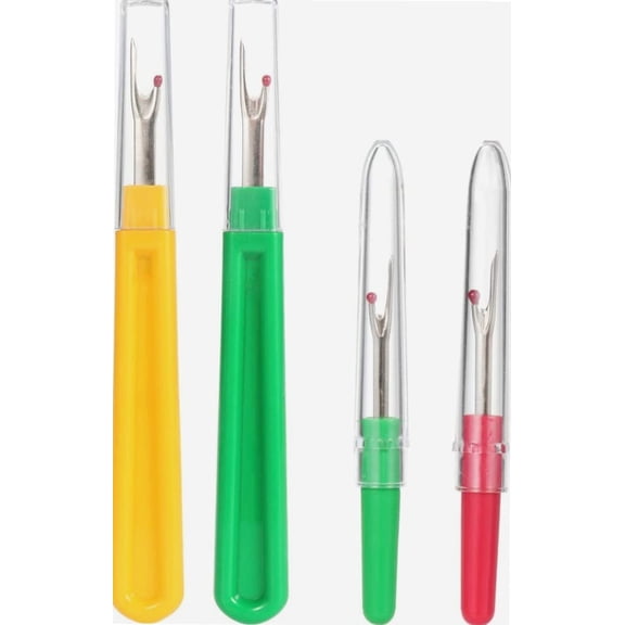 Household Tools Quilting Tools 4pcs Seam Ripper Handy Ripper Thread Unpicker Sewing Tools for Crafting Removing Hems and Seams (Random Color) Colored Tabs Threading Tool