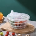 thumbnail image 1 of Household Vegetable Dehydrator Dryer, Spin Dryer Salad Spinner, Plastic Construction, Manual Hand Crank Operation, for Washing Lettuce, Drying Herbs, Draining Fruits, White, by FAJHHA, 1 of 8