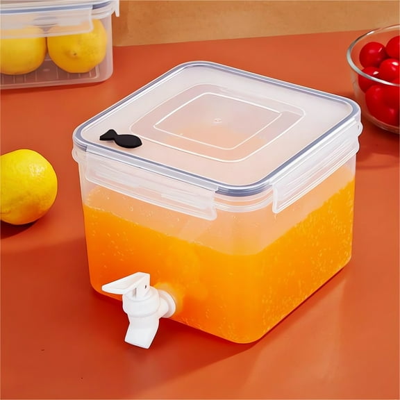 Household Water Kettle, Hwkond Household Cold Kettle With Tap Cold Water Bucket Refrigerator Plastic Cold Water Bucket 4.2L Large Capacity Fruit Teapot Drink Bucket,White