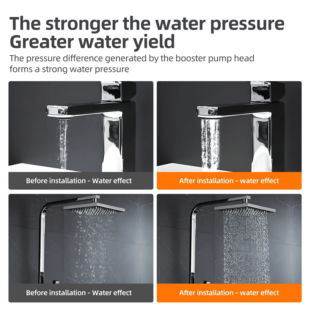 Household Water Pressure Booster Pump 24V Automatic Shower Water Pressure Booster Water Heater Shower Pump US-Plug