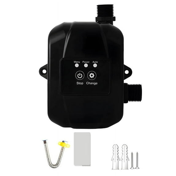 Household Water Pressure Booster Pump 24V Automatic Shower Water Pressure Booster Water Heater Shower Pump US-Plug ABS Black