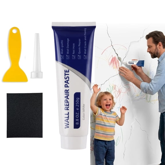Household Waterproof Wall Repair Paste – Drywall Patch Kit with Built‑in Scraper, Quick Finish for Holes & Cracks, No Mess, No Repaint Needed