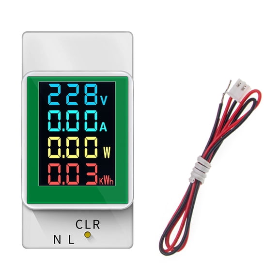 Household WattHour Meter, Single Phase Energy Meter LCD Display Electric Meter Multimeter Ammeter Voltmeter