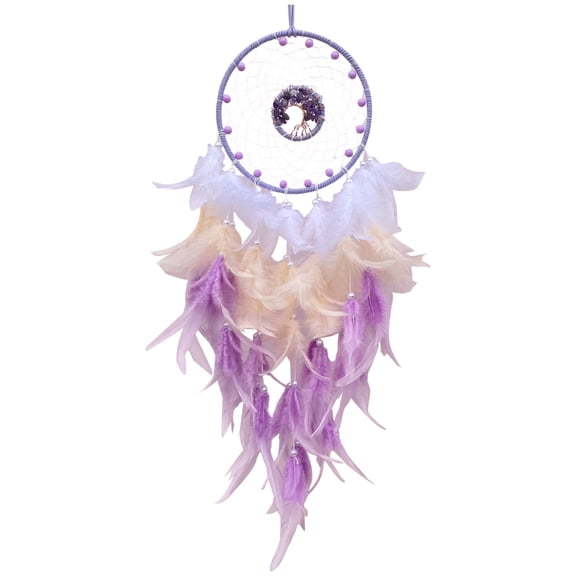 Household Wind Chimes, Dienrx Woven Dreamcatchers Feathered Stone Tree Large Wall Hanging Ornament