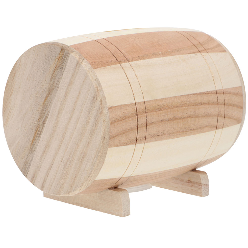 Household Wooden Money Bank Creative Coin Holder Cylinder Shaped Coin
