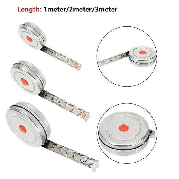 Household Woodworking Tape Ruler Tape Measure 1Meter Abs Silver Stainless Steel Measure Height Portable Retractable 1 Meter Smile Home