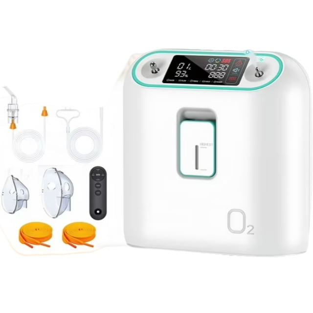 Household and portable oxygen tube machines (1-8L) with LED touch screen, complete set of accessories, suitable for home and travel use