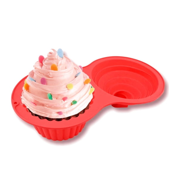 Household large round silicone cake cup mold-two baking pans, suitable for oven
