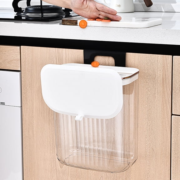 Household wall mounted garbage bin with lid design, kitchen, bathroom, bedroom, office, universal space saving garbage storage artifact