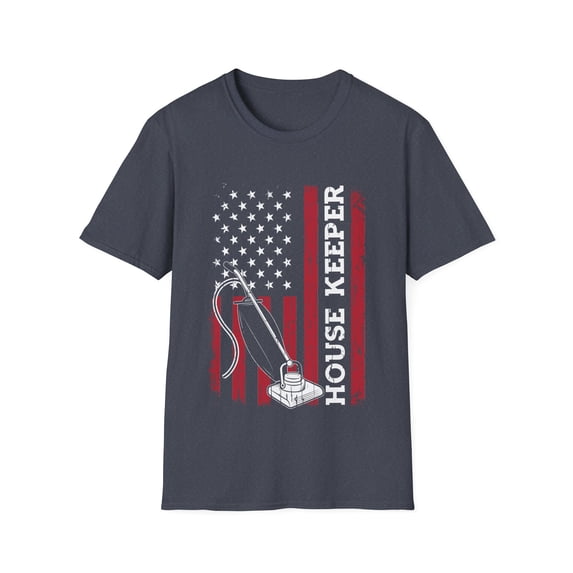 Housekeeper American Flag 4th of July Graphic Art Unisex Softstyle T-Shirt