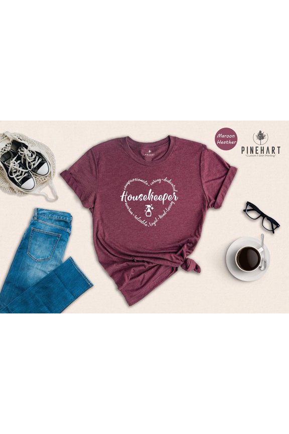 Housekeeper T Shirt Caring Cleaning Crew EcoFriendly Cotton Tee Durable Comfort Unisex Mul