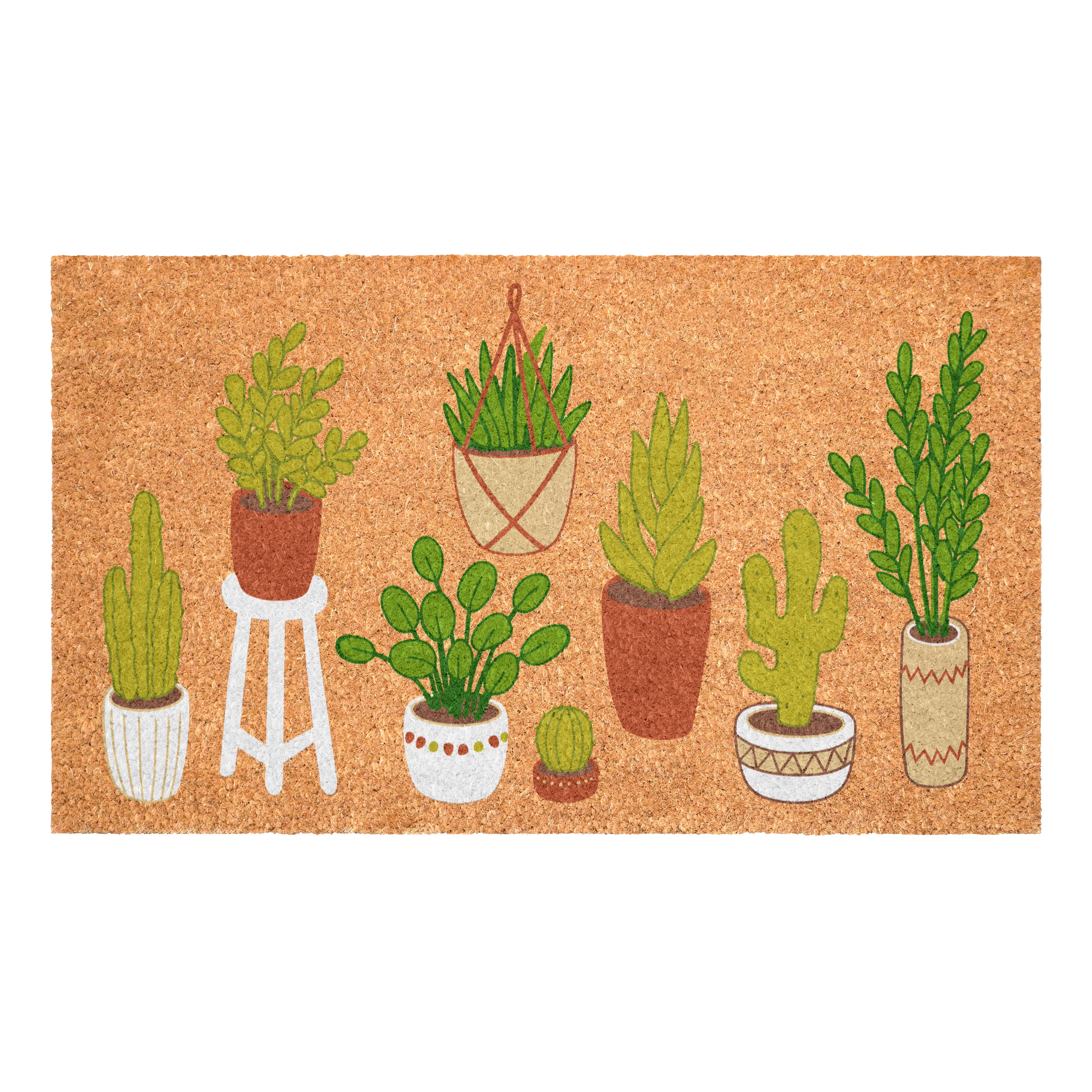 Houseplant Haven Non Slip Vinyl Backing, Front Door Mat, Entryway Door Mat, 24"x36"