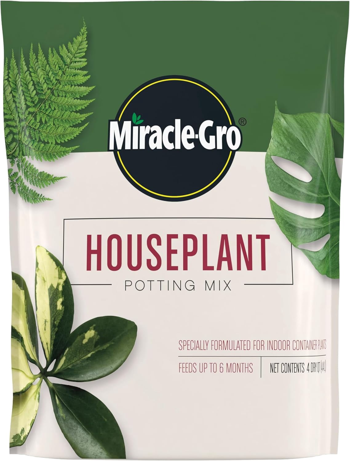 Houseplant Potting Mix - Fertilized Indoor Plant Soil for Containers, Designed to be Less Prone to Gnats, 4 qt.
